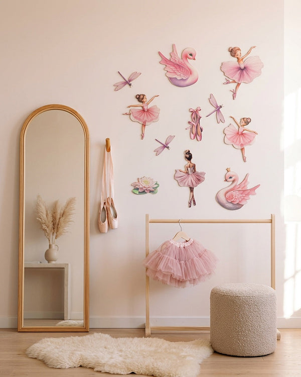 Ballerina Wooden Wall Art Set