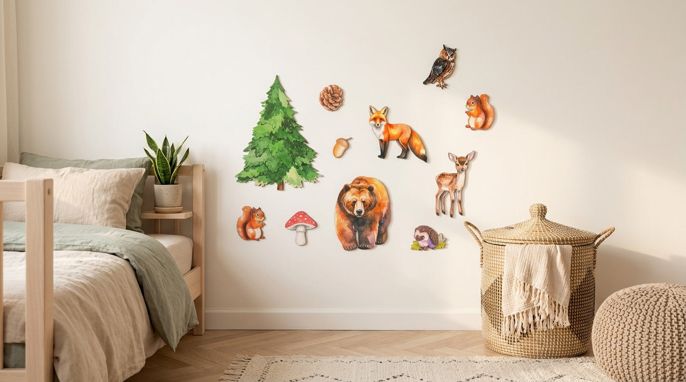 A child's room styled with the Birchnook Woodland set
