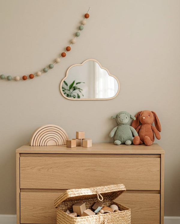 In a nursery, on the wall