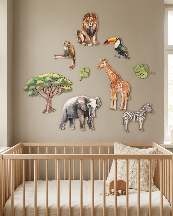 Safari Wooden Wall Art Set