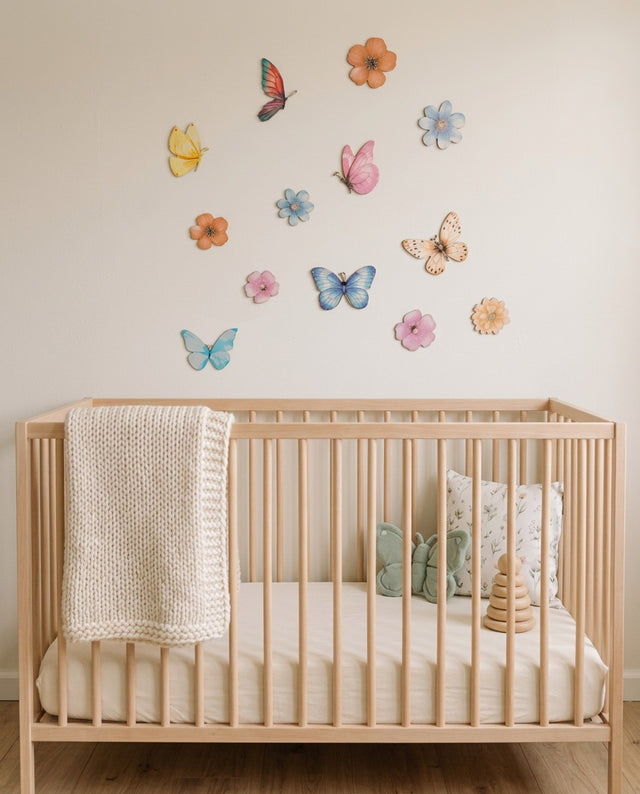 Meadow Wooden Wall Art Set — over the cot