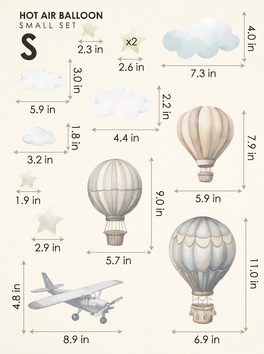 Hot Air Balloon — Small size chart