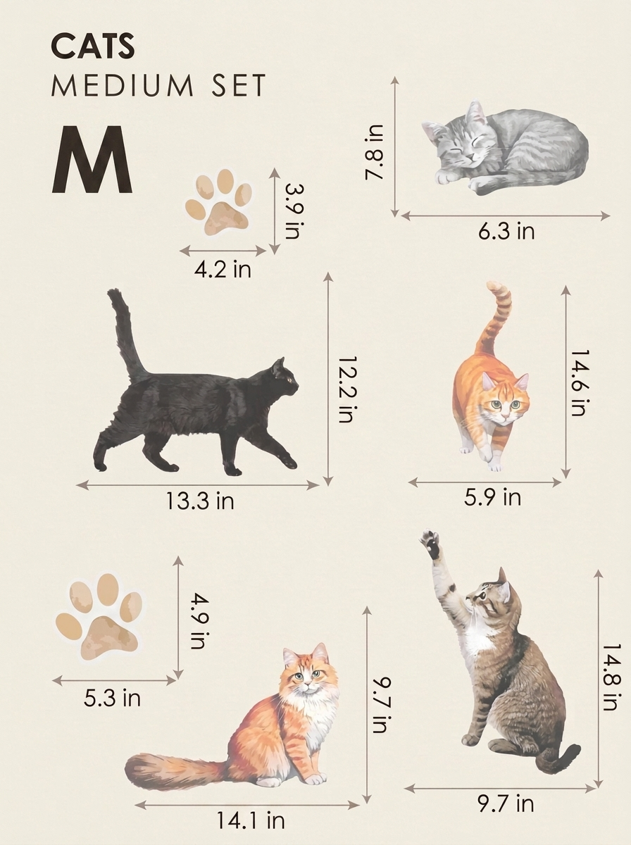Cats — Medium size chart