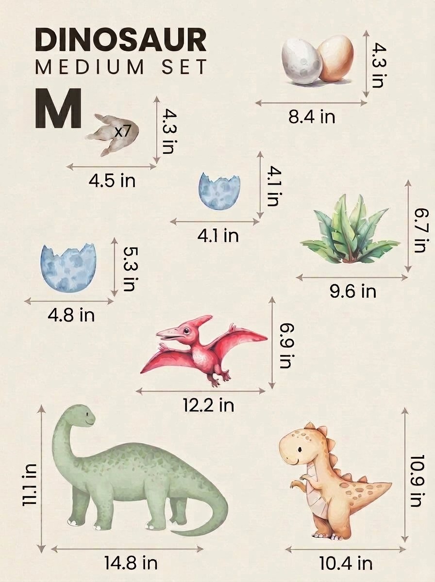 Dinosaur — Medium size chart