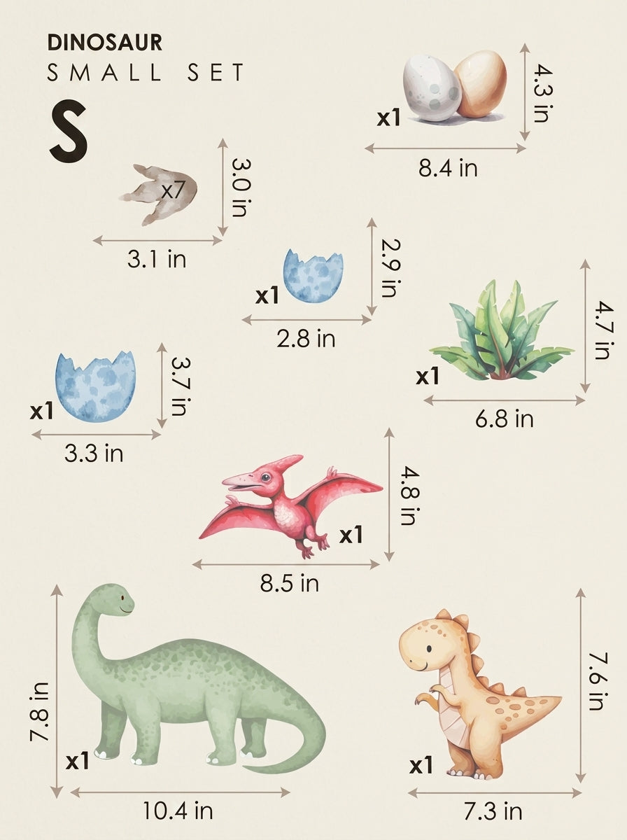 Dinosaur — Small size chart