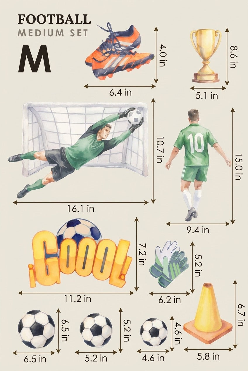 Football — Medium size chart