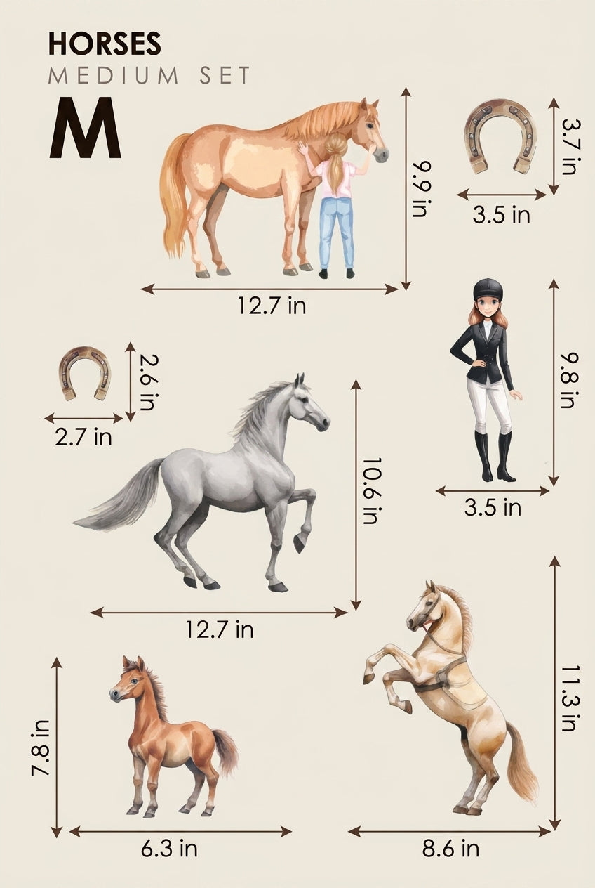 Horses — Medium size chart