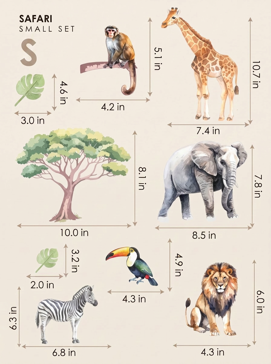 Safari — Small size chart